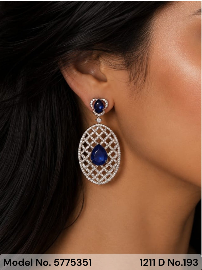 Real Zircon Long Fashion Earrings - Amaara World