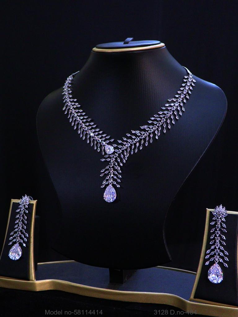 Classic yet Trendy | Cz Fashion Necklace Set - View A