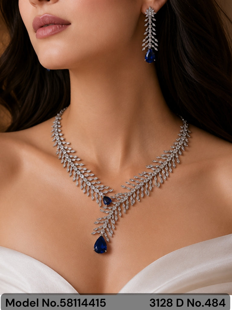 Classic yet Trendy | Cz Fashion Necklace Set - Style 2 - Amaara World