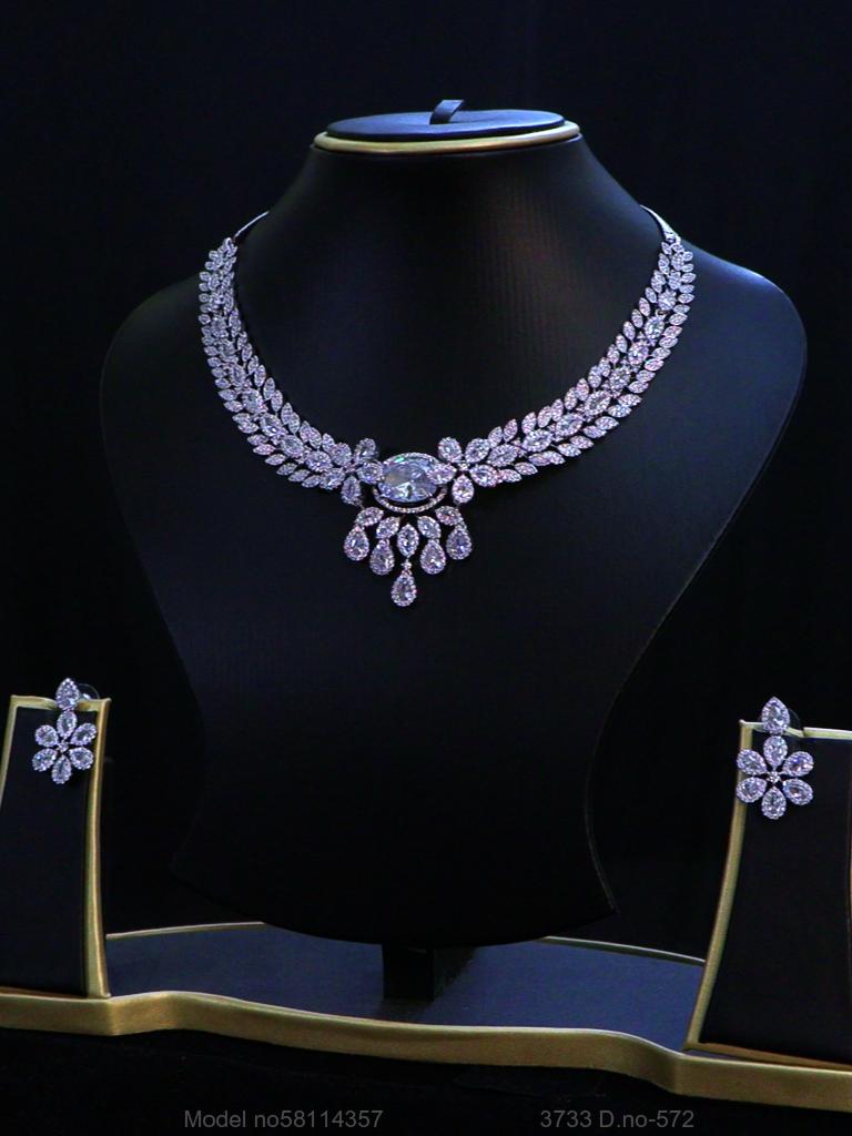 Classic yet Trendy | Cz Fashion Necklace Set - Amaara World