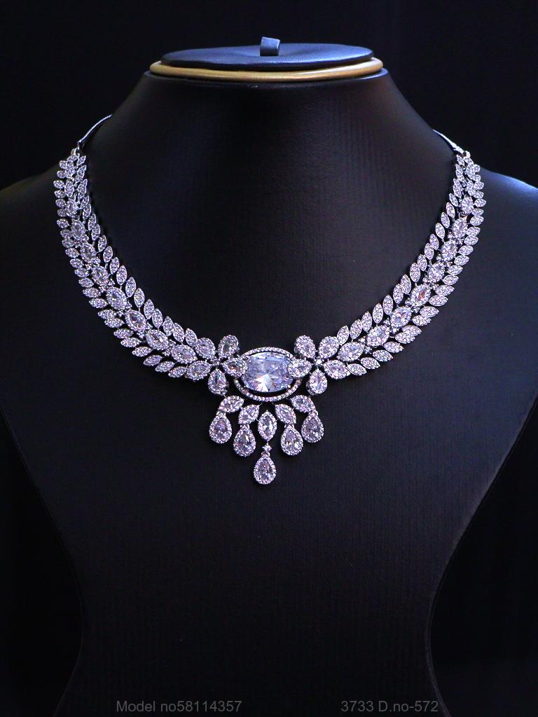 Classic yet Trendy | Cz Fashion Necklace Set - View A