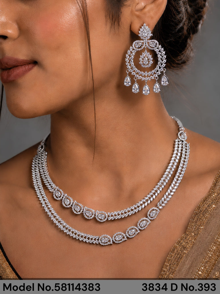 Classic yet Trendy | Cz Fashion Necklace Set - Amaara World