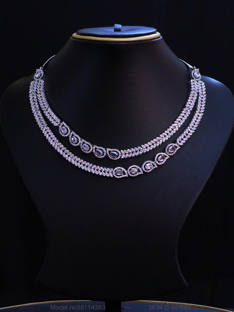 Classic yet Trendy | Cz Fashion Necklace Set - View B