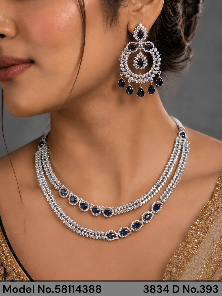 Classic Necklace | AD Jewellery | Handcrafted - Amaara World