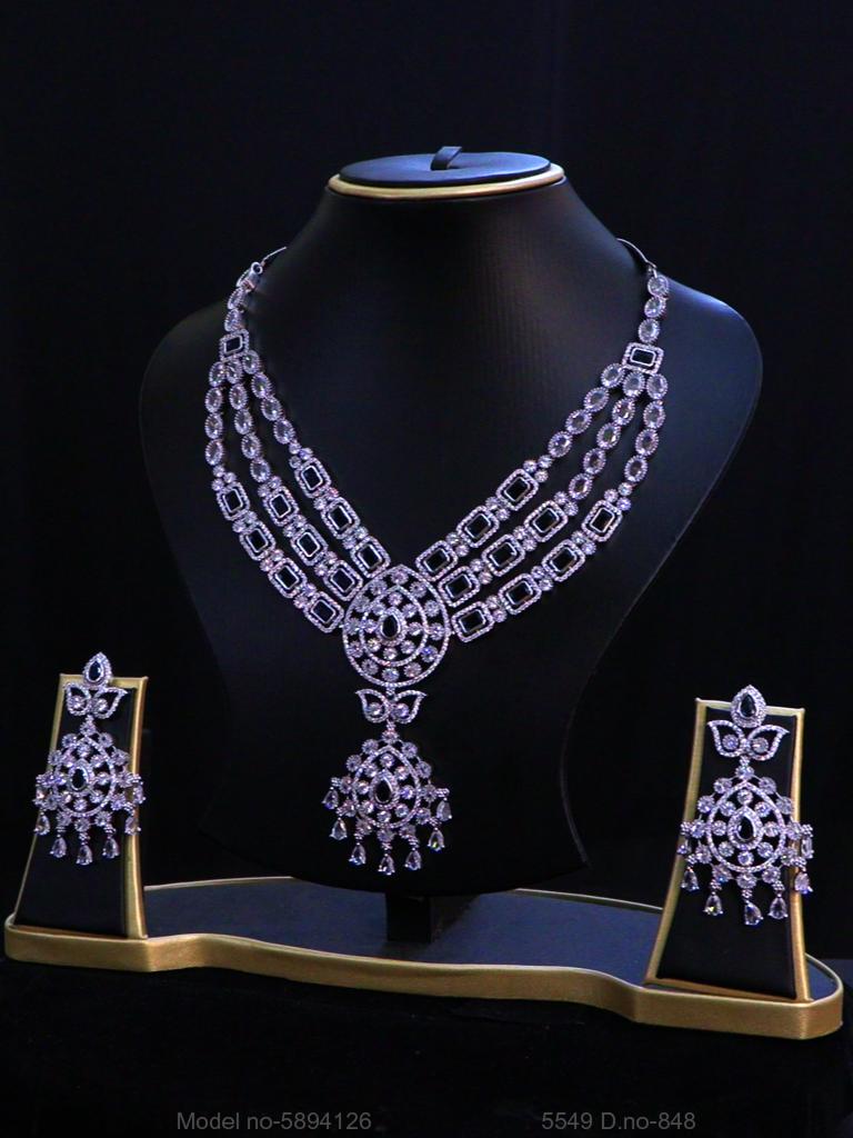 Traditional Zirconia Jewelry Set for Classy Women - Style 2 - Amaara World