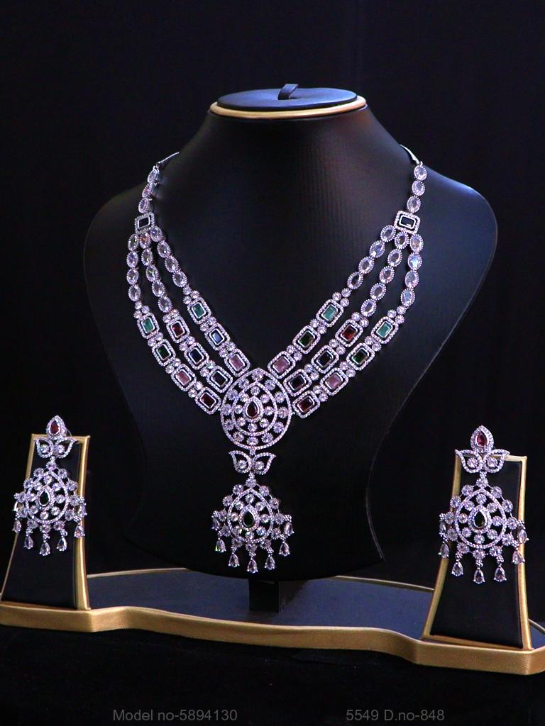 Traditional Zirconia Jewelry Set for Classy Women - Style 6 - Amaara World