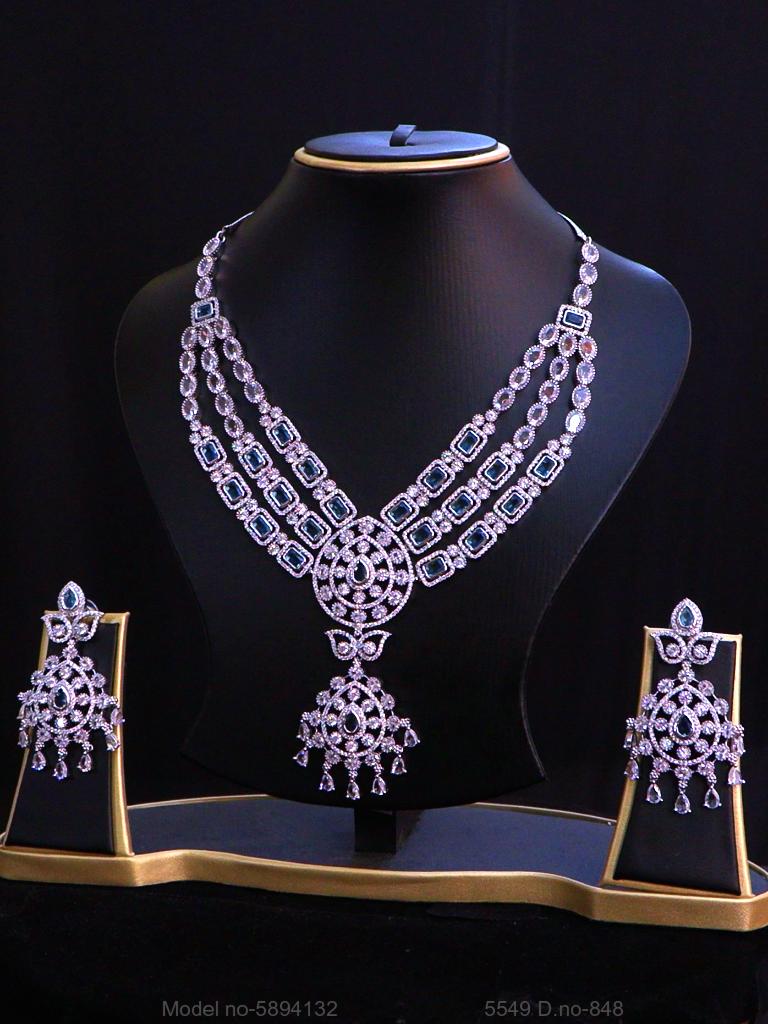 Traditional Zirconia Jewelry Set for Classy Women - Style 8 - Amaara World