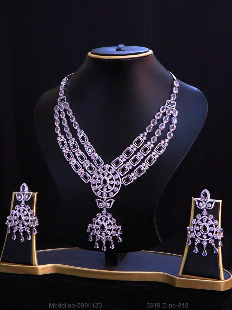 Traditional Zirconia Jewelry Set for Classy Women - Style 9 - Amaara World