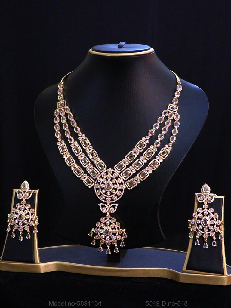 Traditional Zirconia Jewelry Set for Classy Women - Style 10 - Amaara World