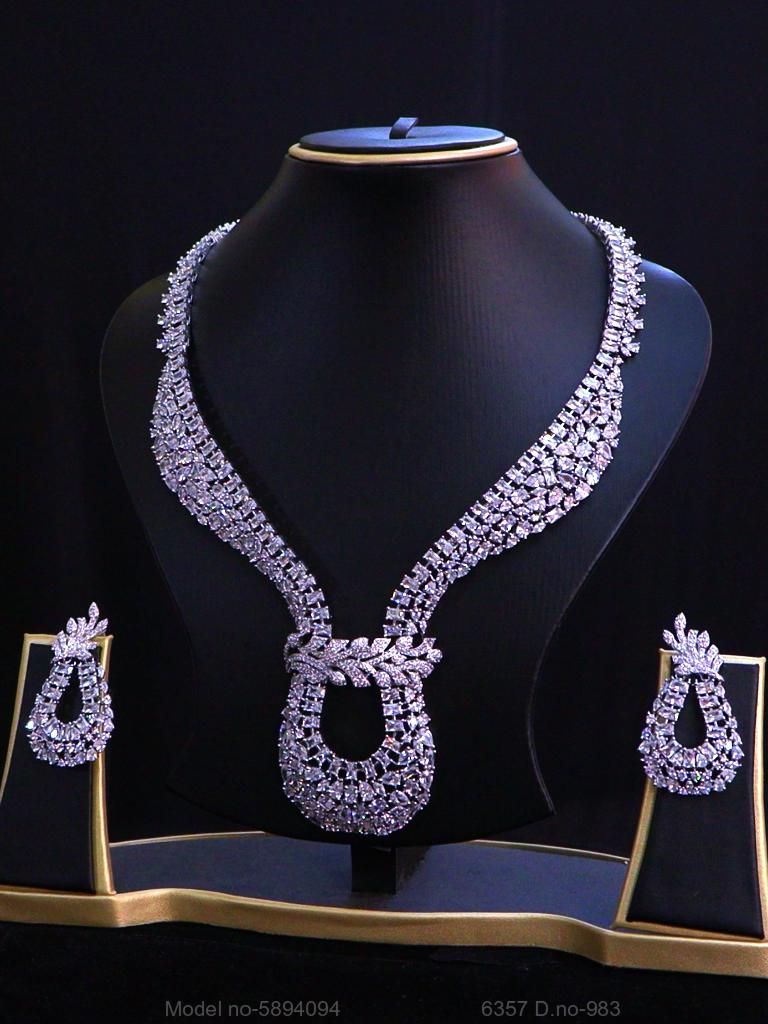 Traditional Design | American Diamond Jewelry Set - View A