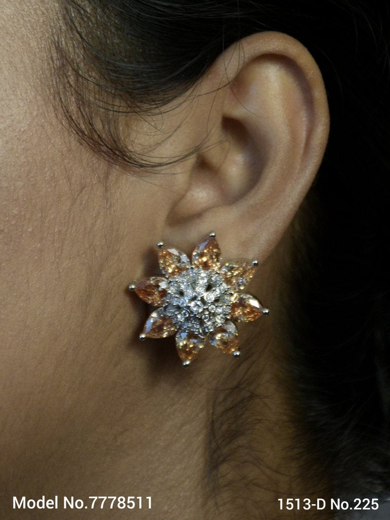 Popular Indian Handmade cz stud| top Earrings - Style 2 - Amaara World