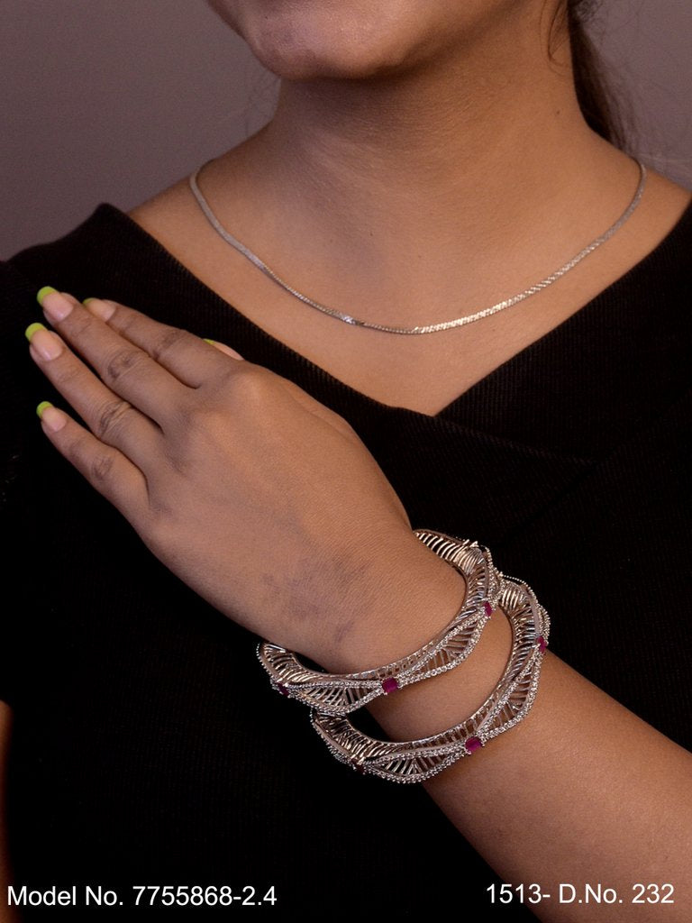 Golden Spark CZ Bangles - View A