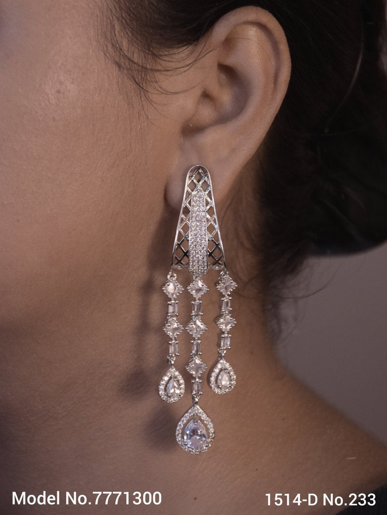 Earrings made of Cubic Zircons - View A