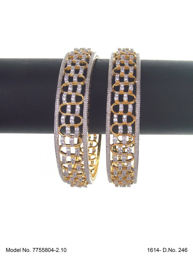 Golden Spark CZ Bangles - Amaara World USA - SKU 7755804