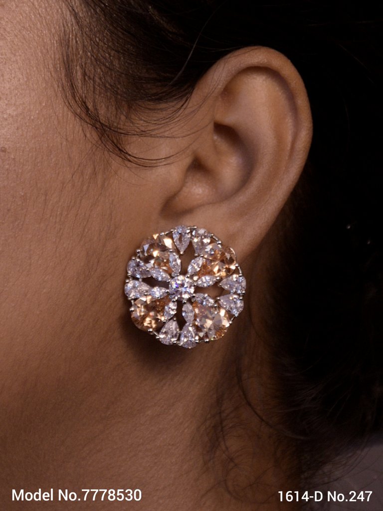 Light weighted Zircon stud earrings| Inexpensive Earrings - Style 2 - Amaara World