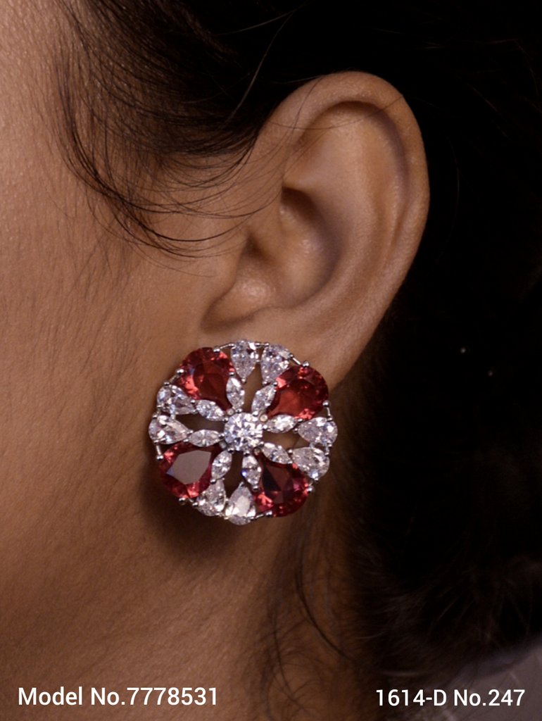Light weighted Zircon stud earrings| Inexpensive Earrings - Style 3 - Amaara World