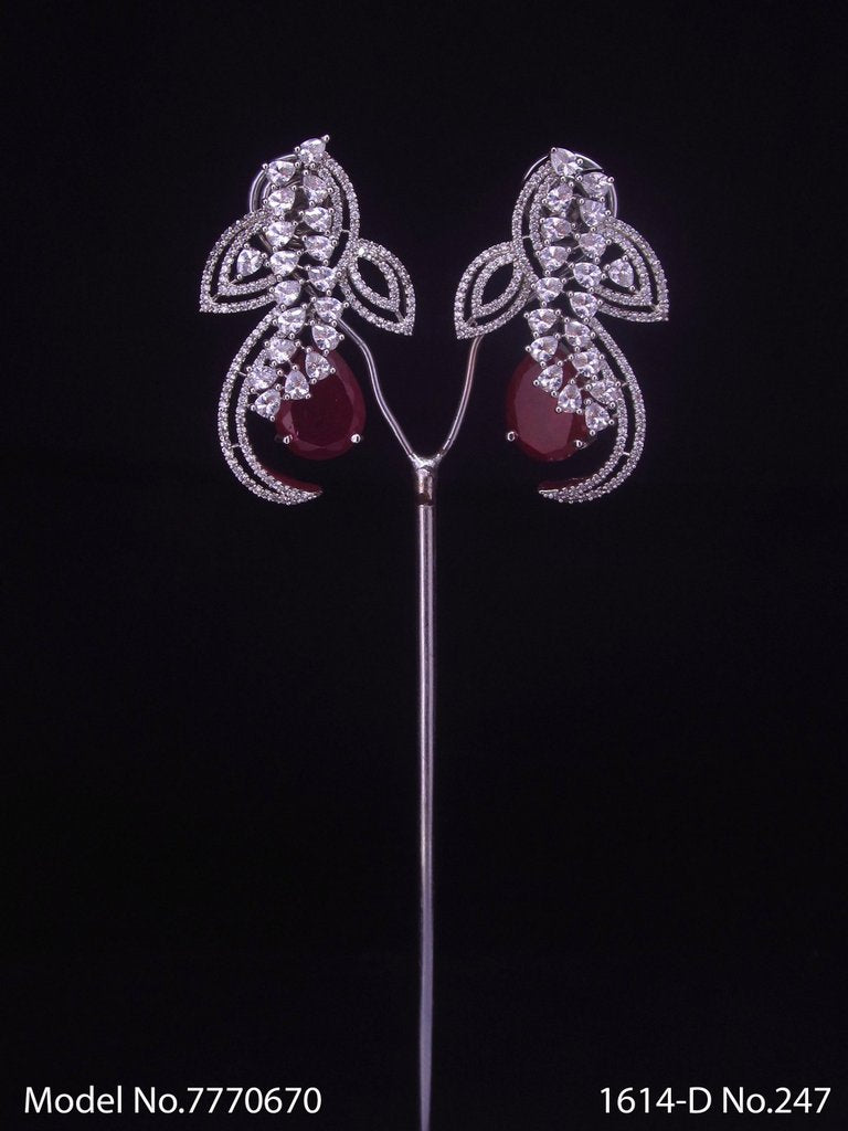 Real Zircon Long Fashion Earrings - Amaara World