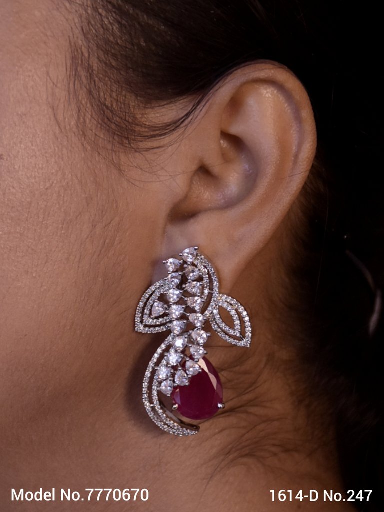 Real Zircon Long Fashion Earrings - View A