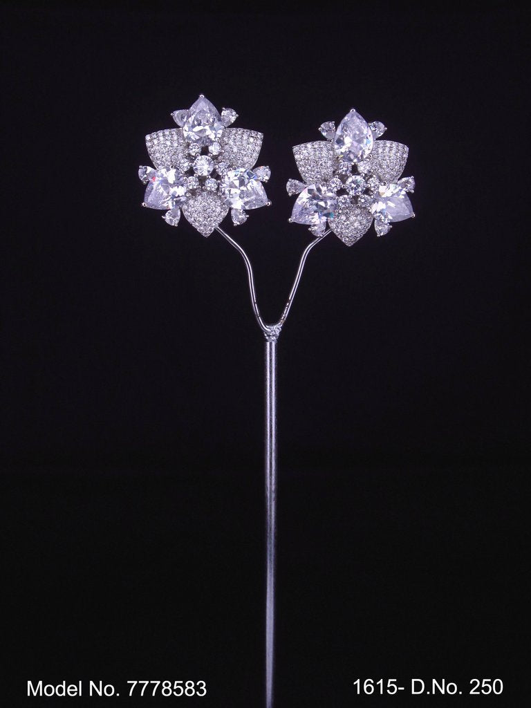 Ear jacket stud with original Zircon stone - Style 1 - Amaara World