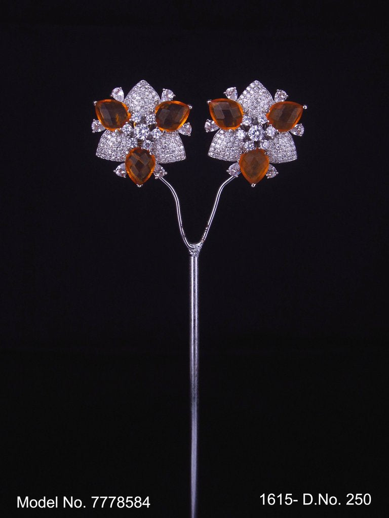 Ear jacket stud with original Zircon stone - Style 2 - Amaara World