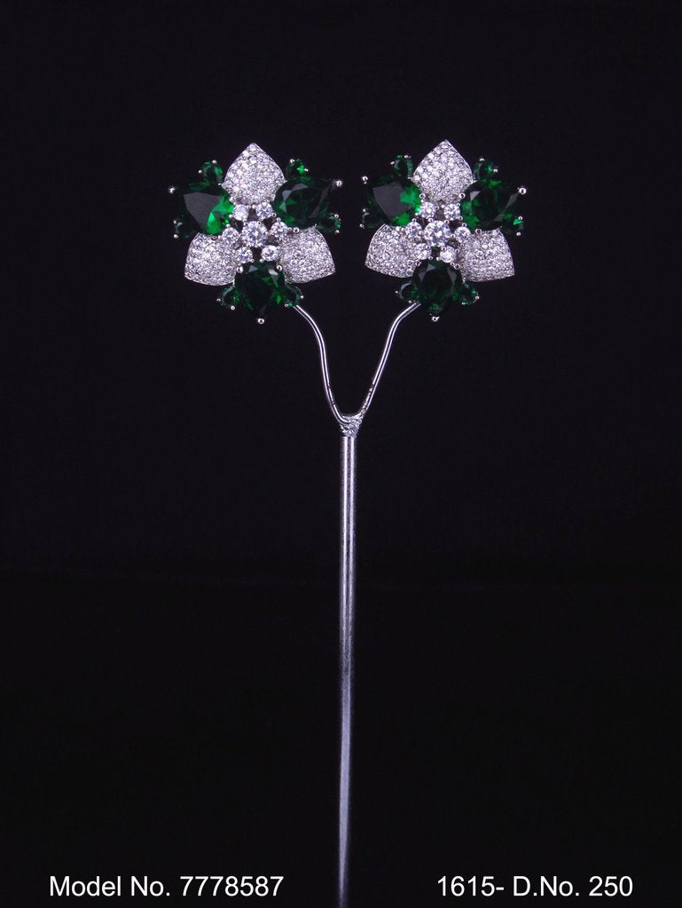 Ear jacket stud with original Zircon stone - Style 4 - Amaara World