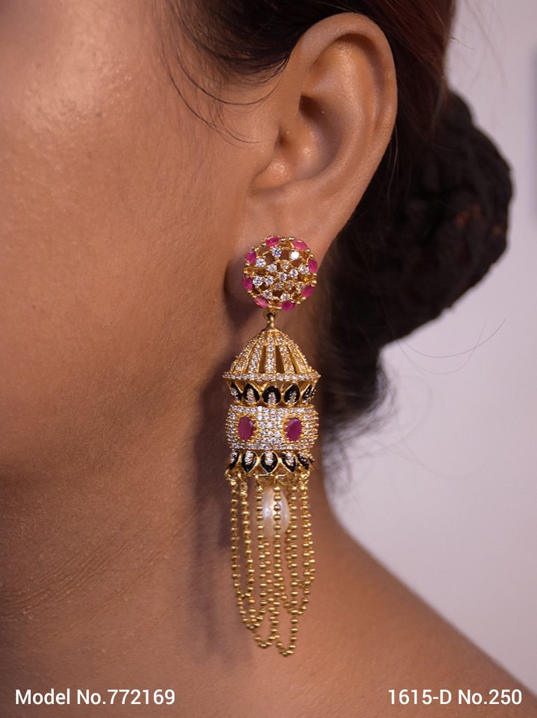 Statement Earrings with AD stones - Amaara World
