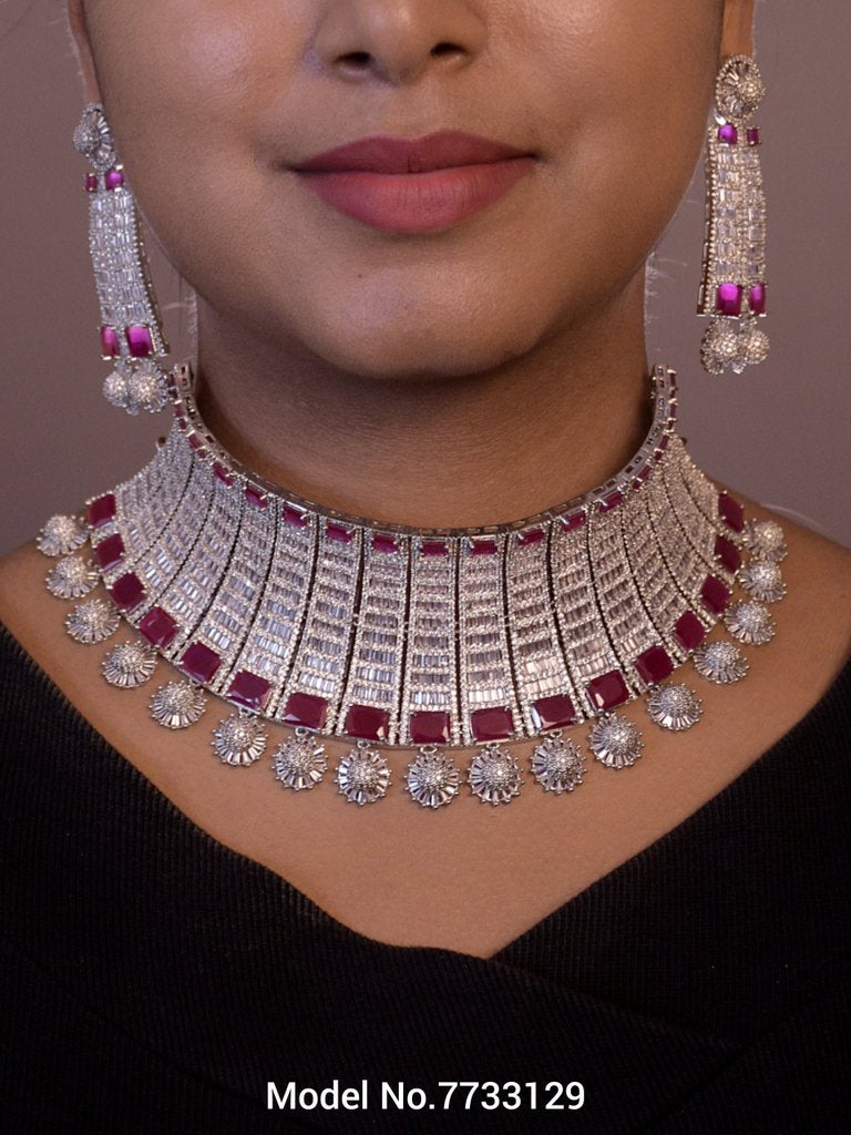 Necklace Set with Classic earrings - View B