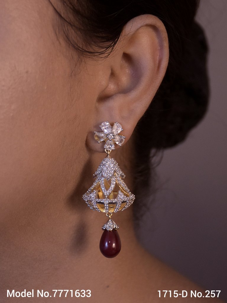 Cz Designer Long Earrings - Amaara World