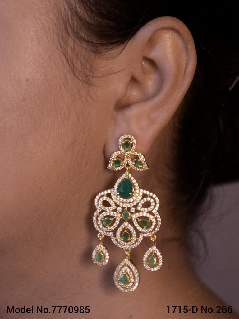 Real Zircon Long Fashion Earrings - View A