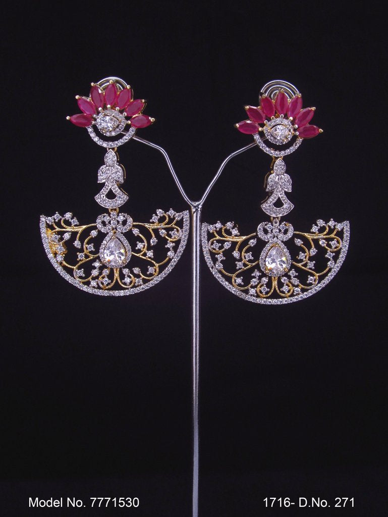 Cz Fashion Earrings | Handcrafted - Amaara World