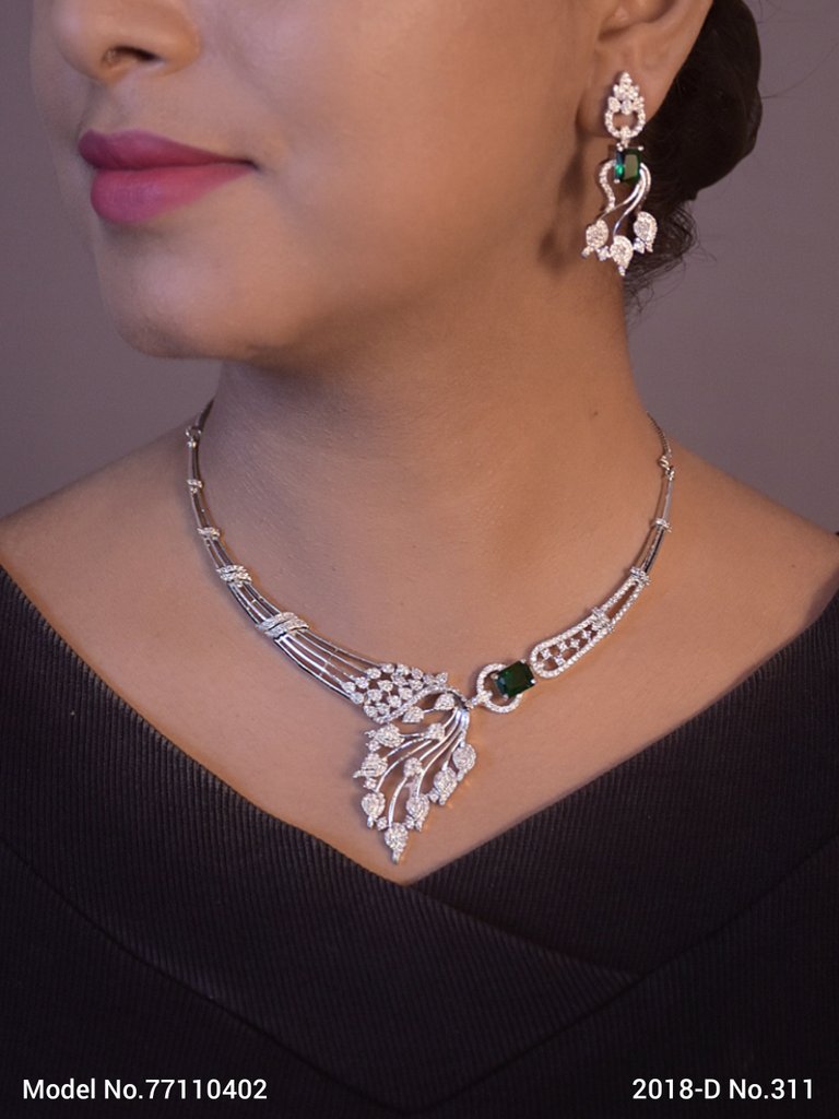 Light weighted CZ Necklace Set - Amaara World
