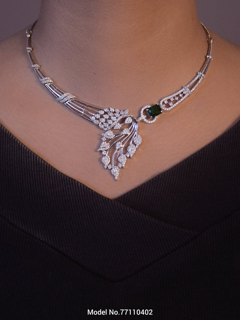 Light weighted CZ Necklace Set - View B