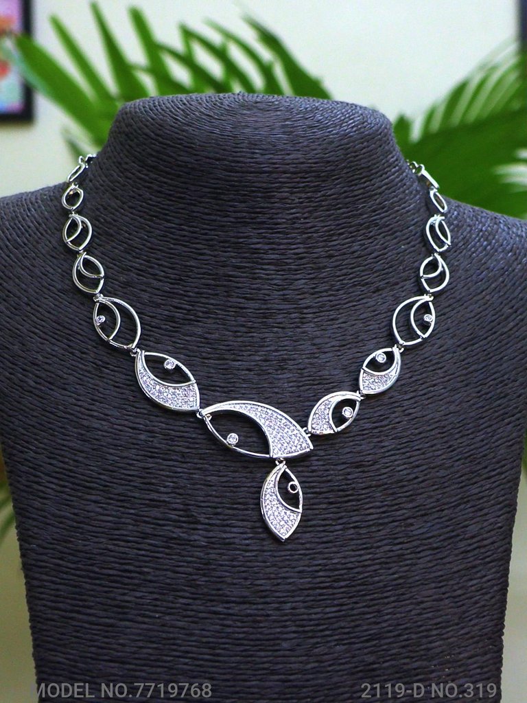 Light weighted CZ Necklace Set - View A