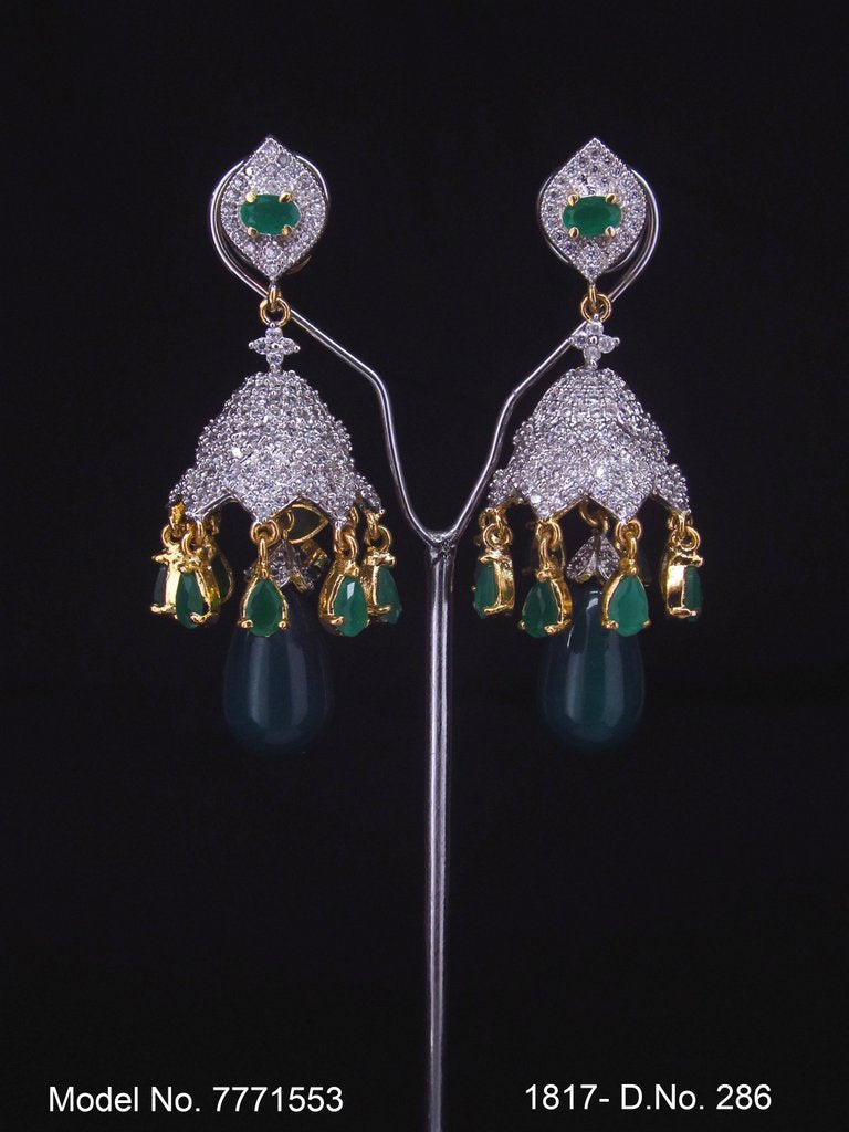 Cz Designer Long Earrings