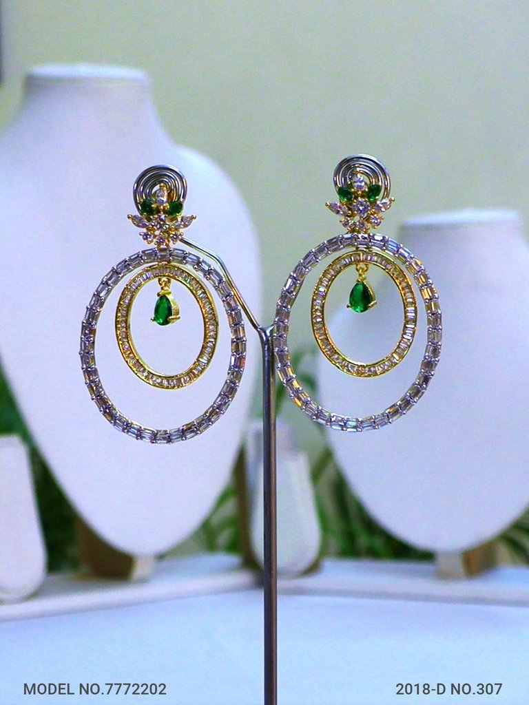 Cz Designer Long Earrings - Amaara World