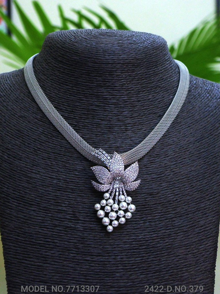 American Diamond Pendant Set - View A