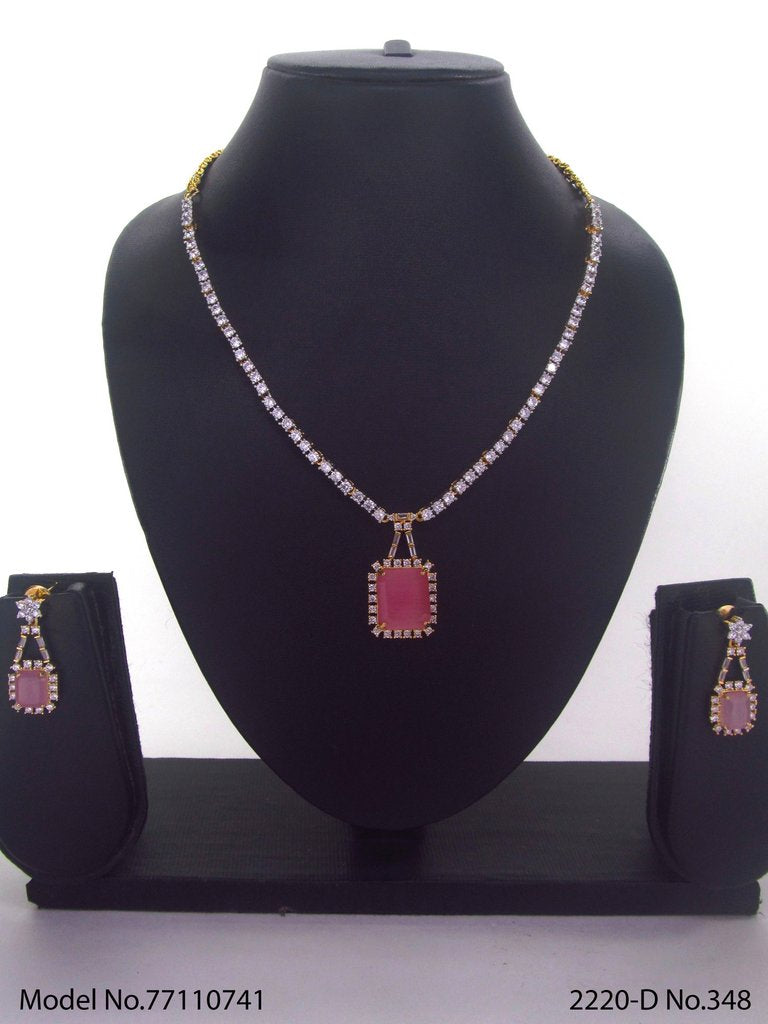 Light weighted CZ Necklace Set - Amaara World