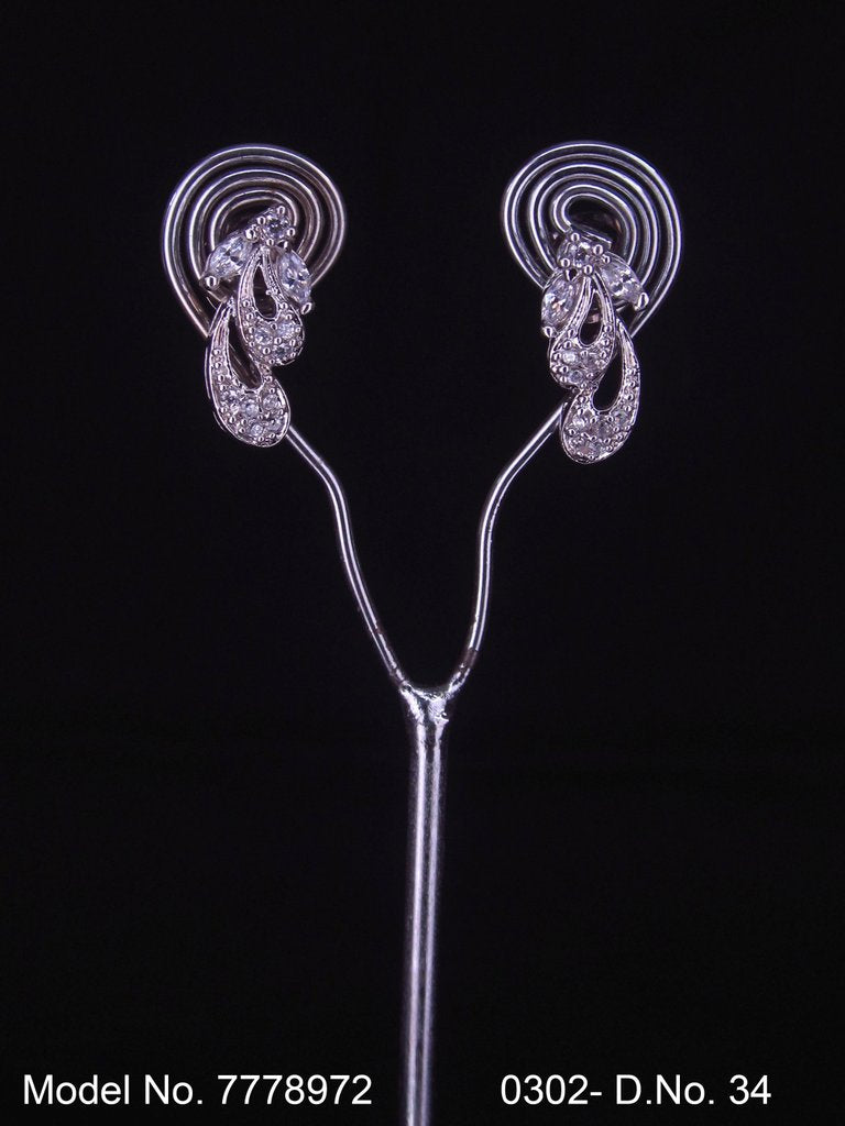 Ear jacket stud with original Zircon stone - Style 1 - Amaara World