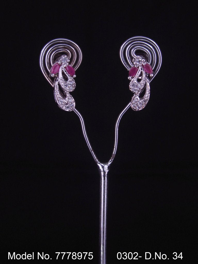 Ear jacket stud with original Zircon stone - Style 2 - Amaara World