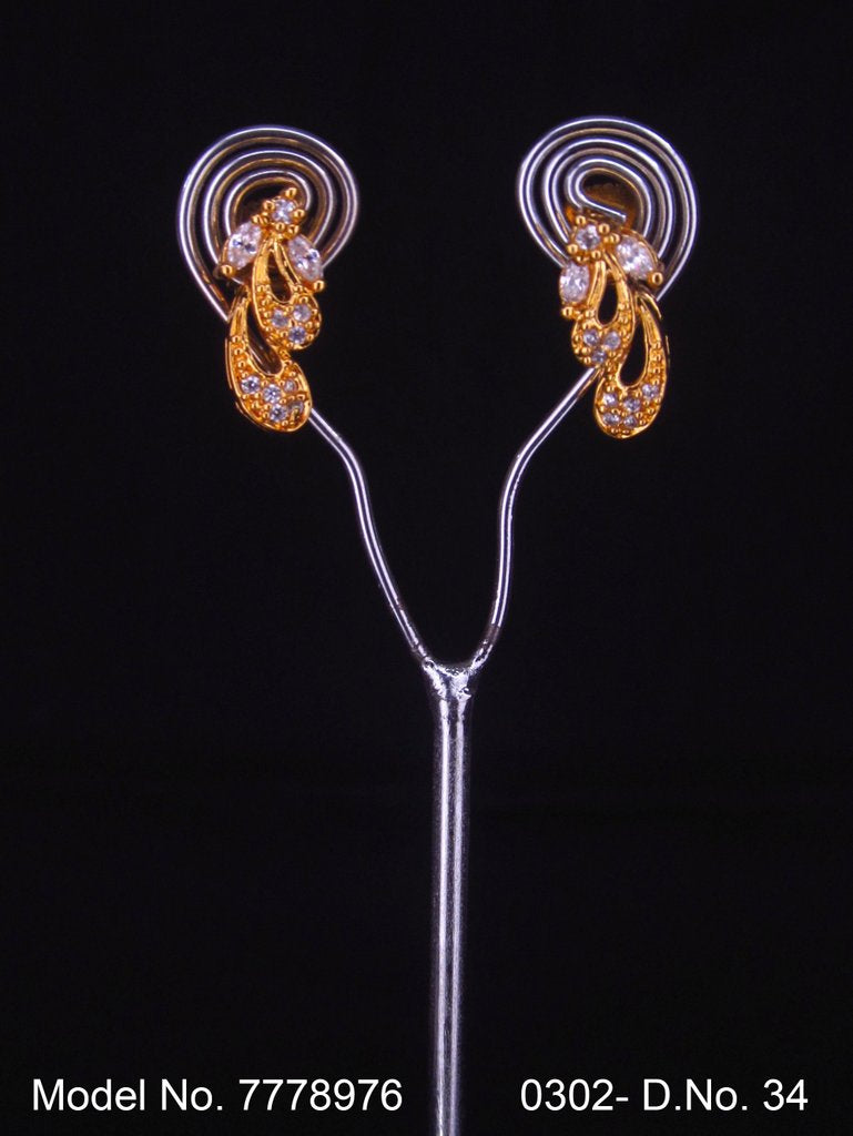 Ear jacket stud with original Zircon stone - Style 3 - Amaara World