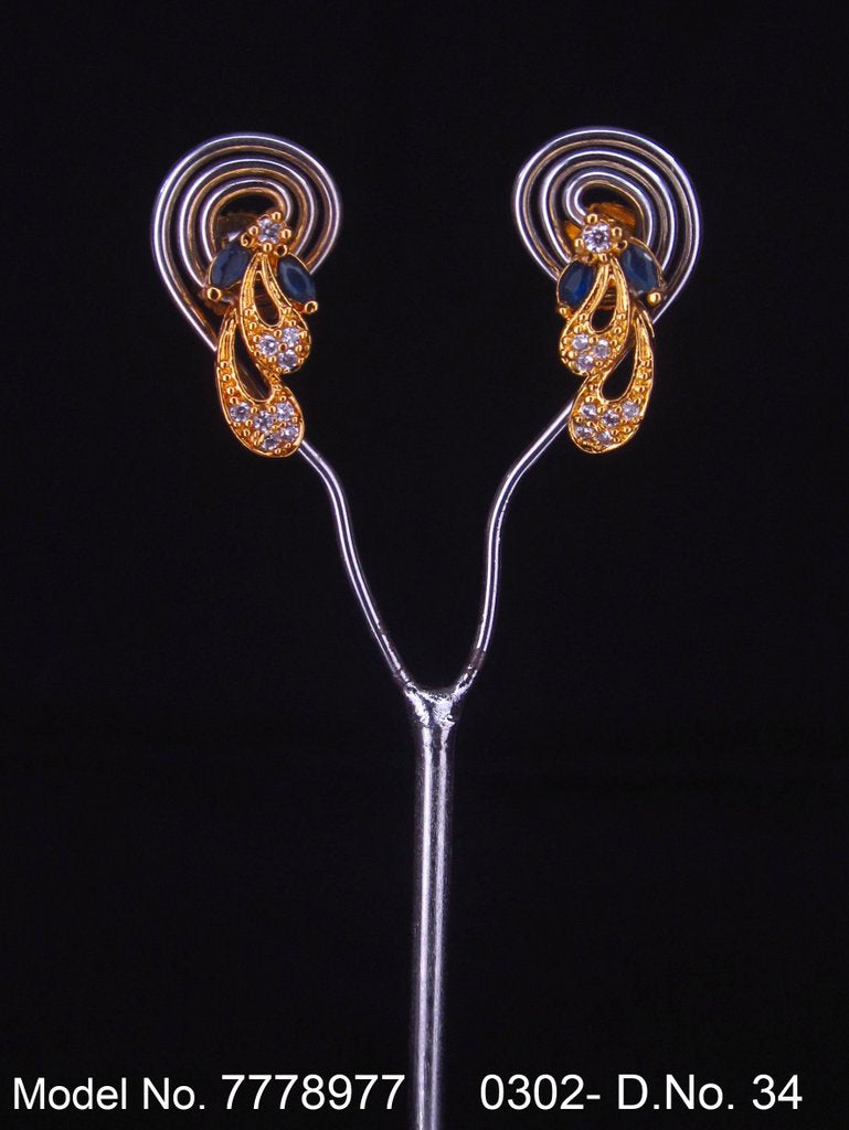 Ear jacket stud with original Zircon stone - Style 4 - Amaara World
