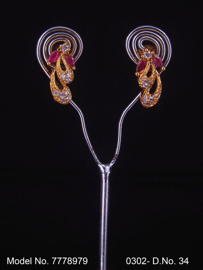 Ear jacket stud with original Zircon stone - Style 5 - Amaara World