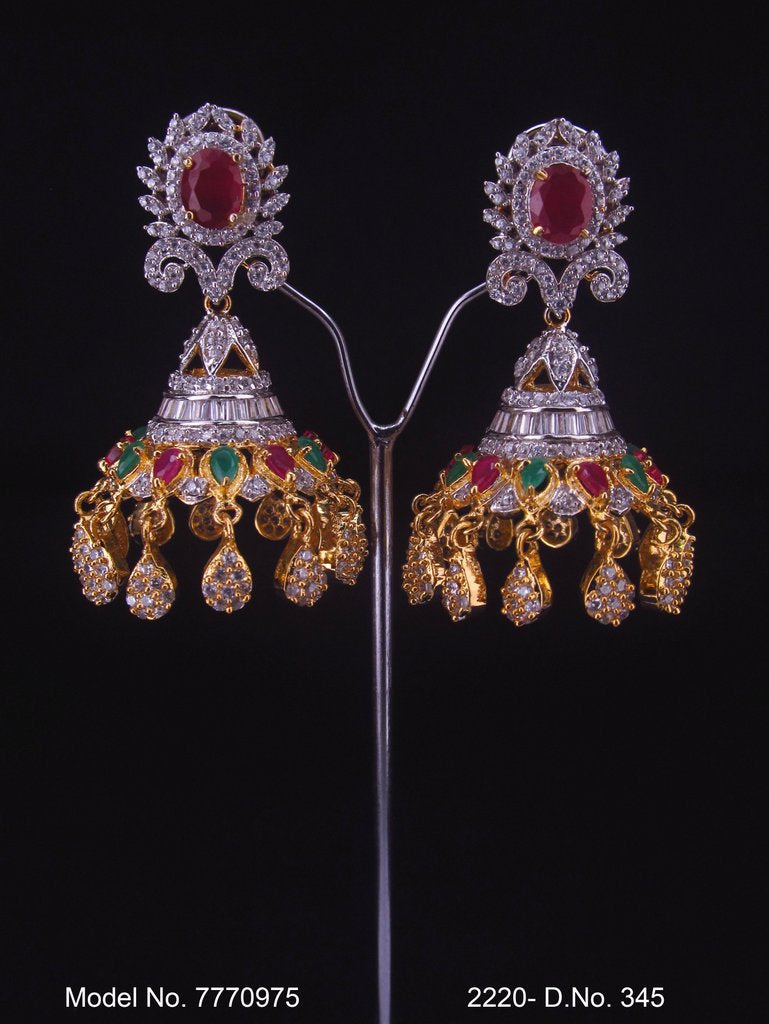 Cz Designer Long Earrings - Amaara World