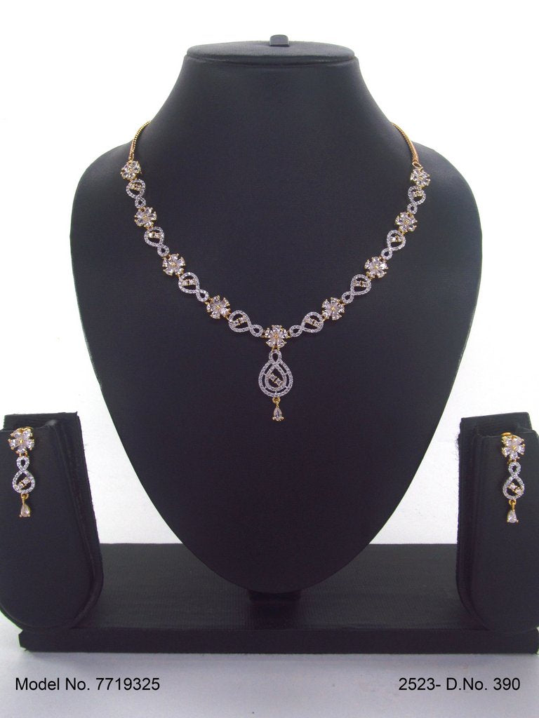 Classic yet Trendy | Cz Fashion Necklace Set - Amaara World