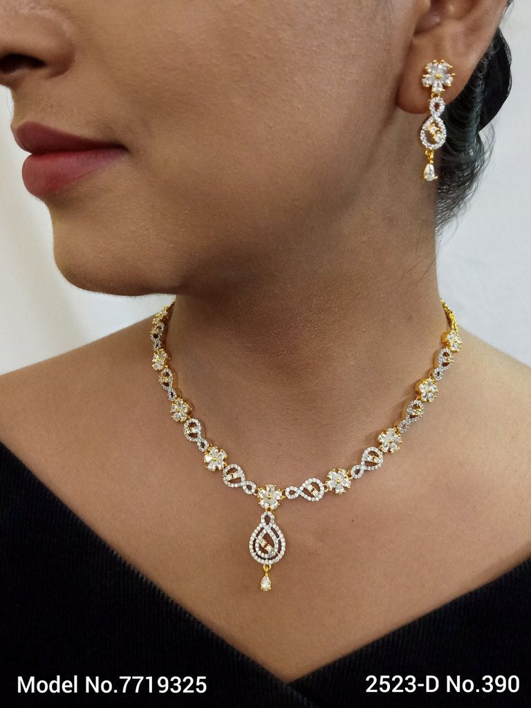 Classic yet Trendy | Cz Fashion Necklace Set - View A