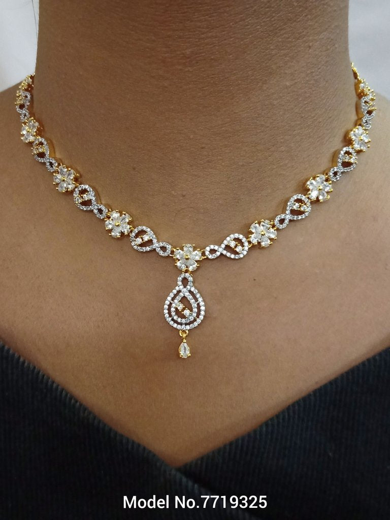 Classic yet Trendy | Cz Fashion Necklace Set - View B