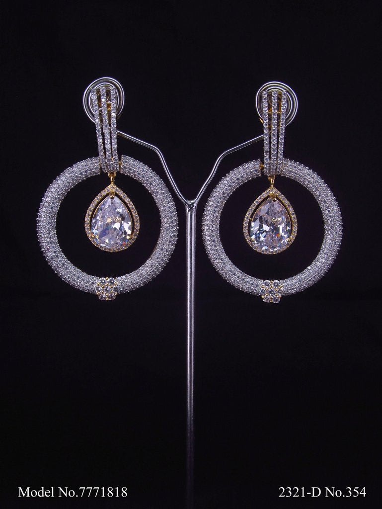 Cz Designer Long Earrings - View B
