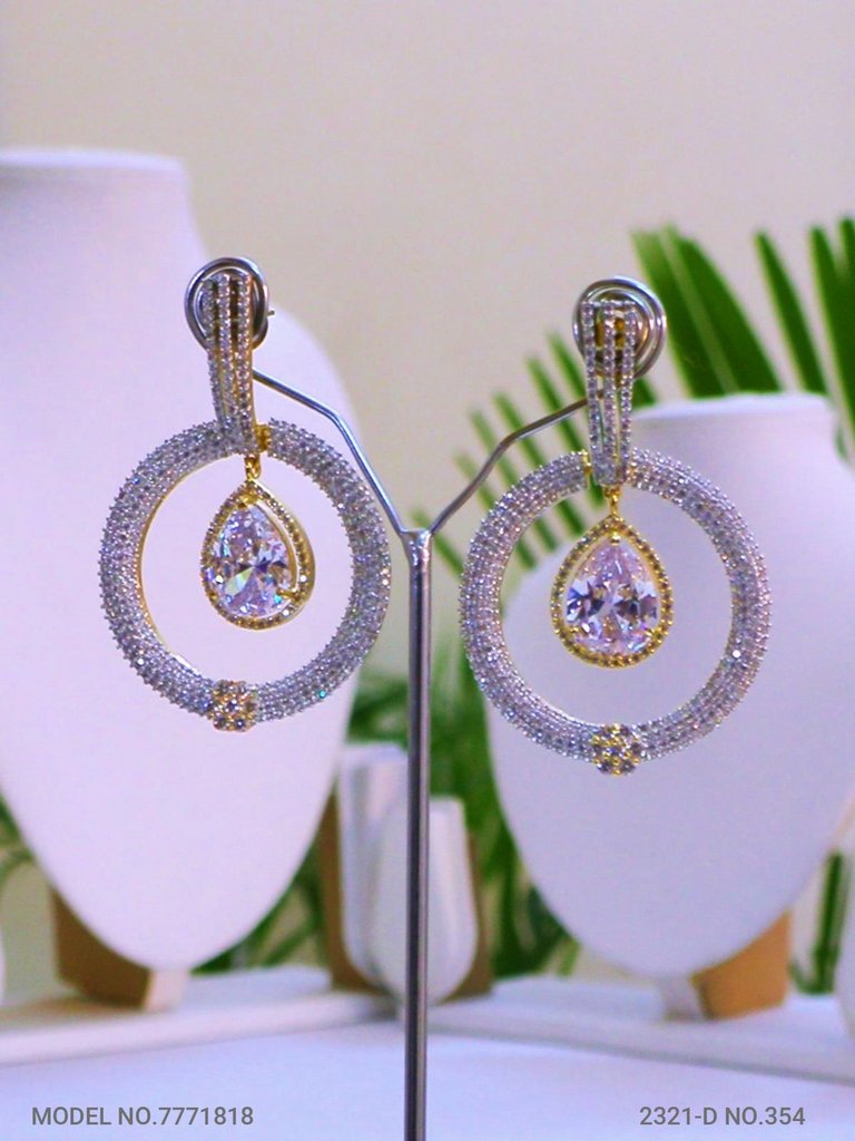 Cz Designer Long Earrings - Amaara World