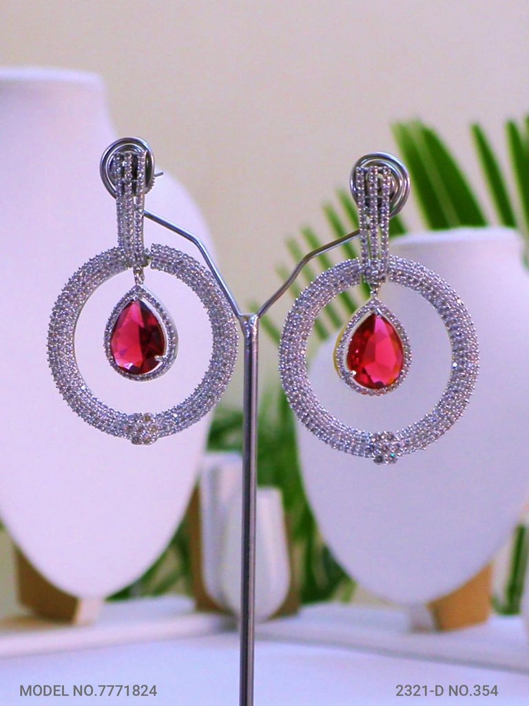 Real Zircon Long Fashion Earrings - Amaara World