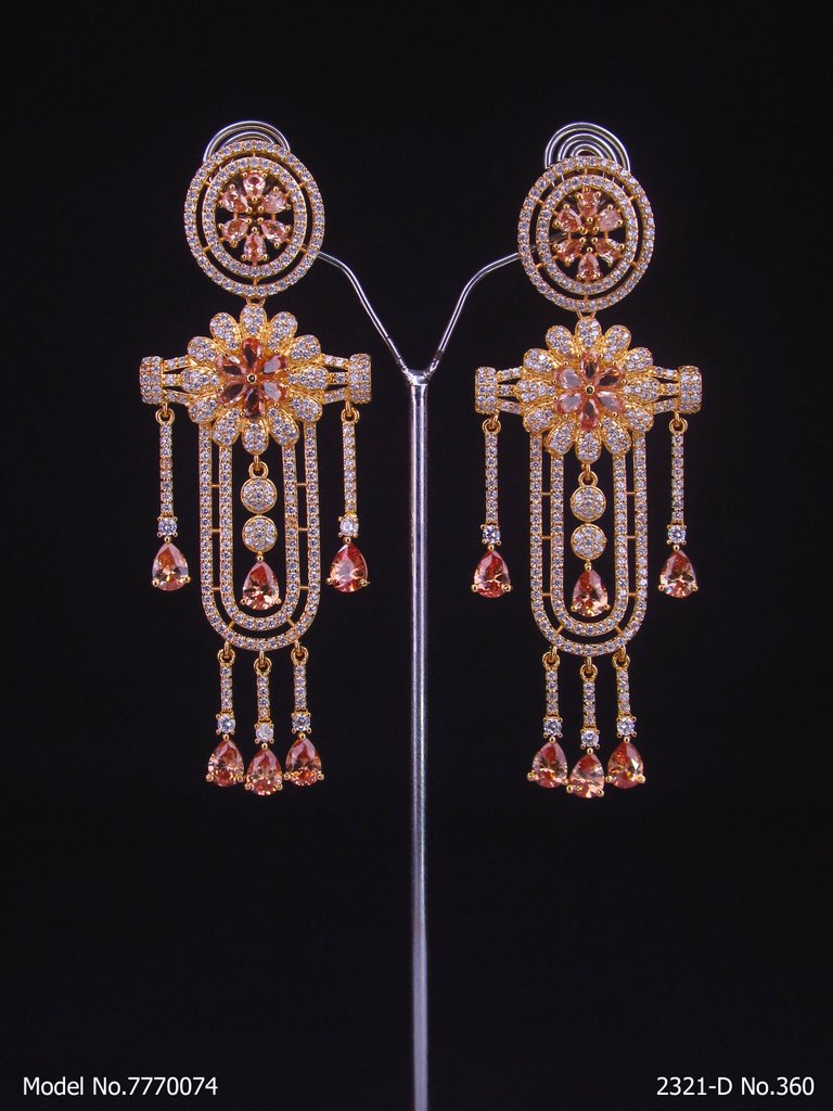 Statement Earrings with AD stones - Amaara World